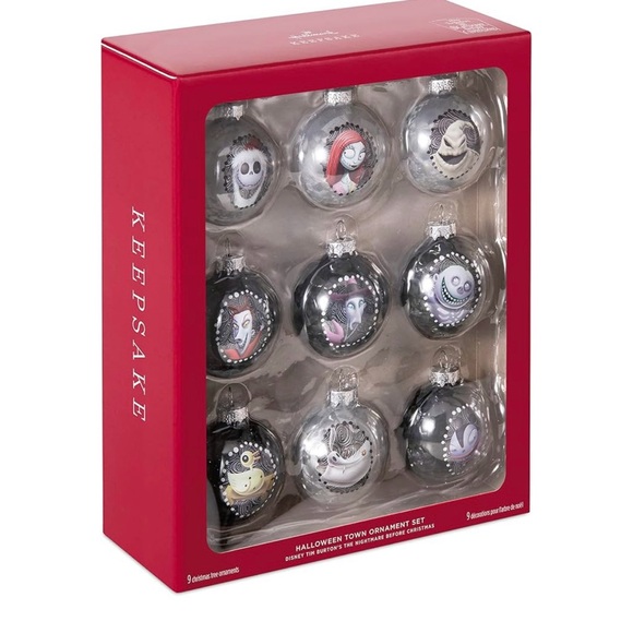 Nightmare Before Christmas Set of 9 Ornaments Halloween Town NIB Hallmark 2023 - Picture 1 of 4